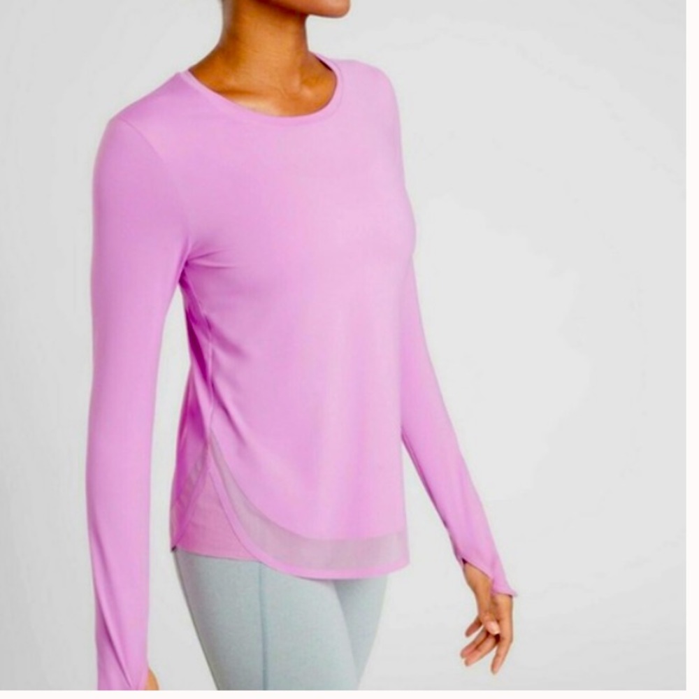 Athleta Pink Long Sleeve Cadence Top Size XS